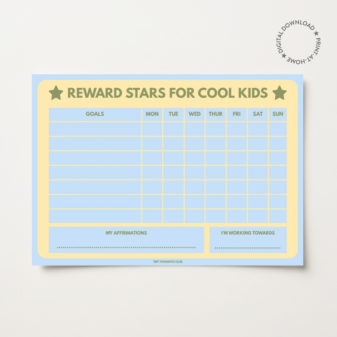 Printable Kids Reward Star Chart | Butter & Blue