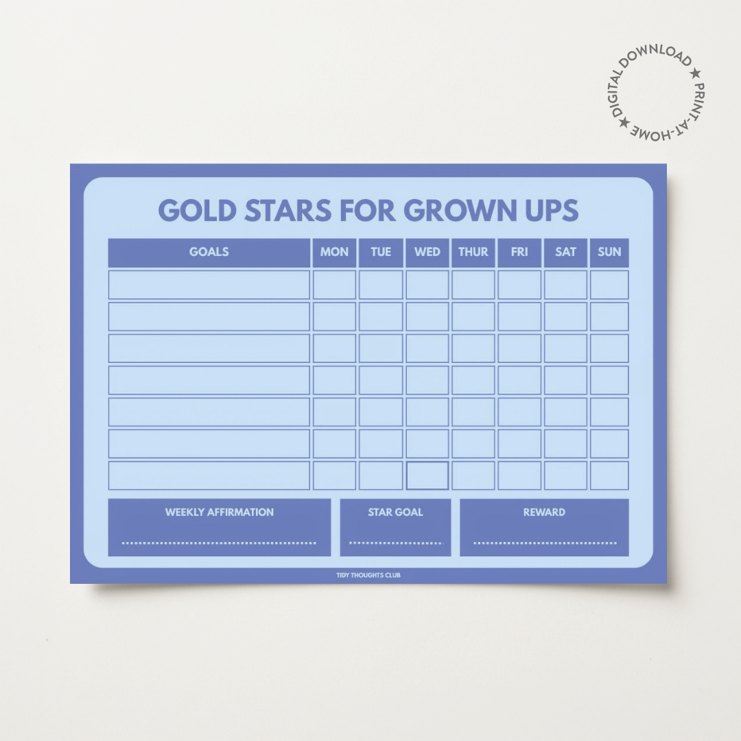 Printable Gold Star Chart | Cloud Blue