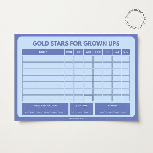 Printable Gold Star Chart | Cloud Blue