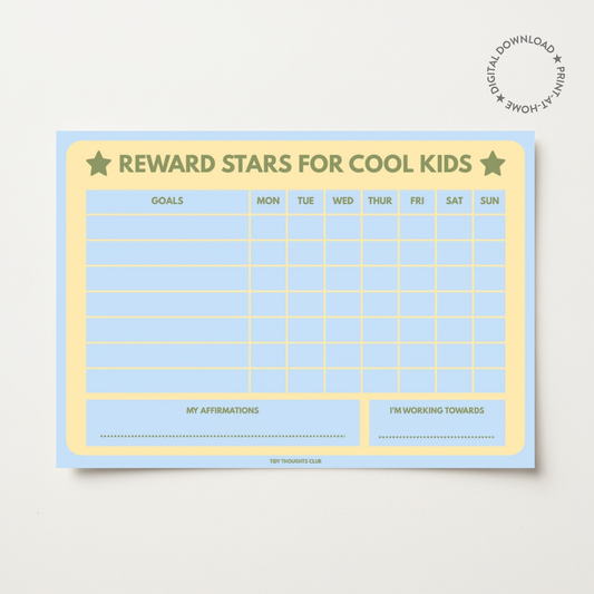Printable Kids Reward Star Chart | Butter & Blue