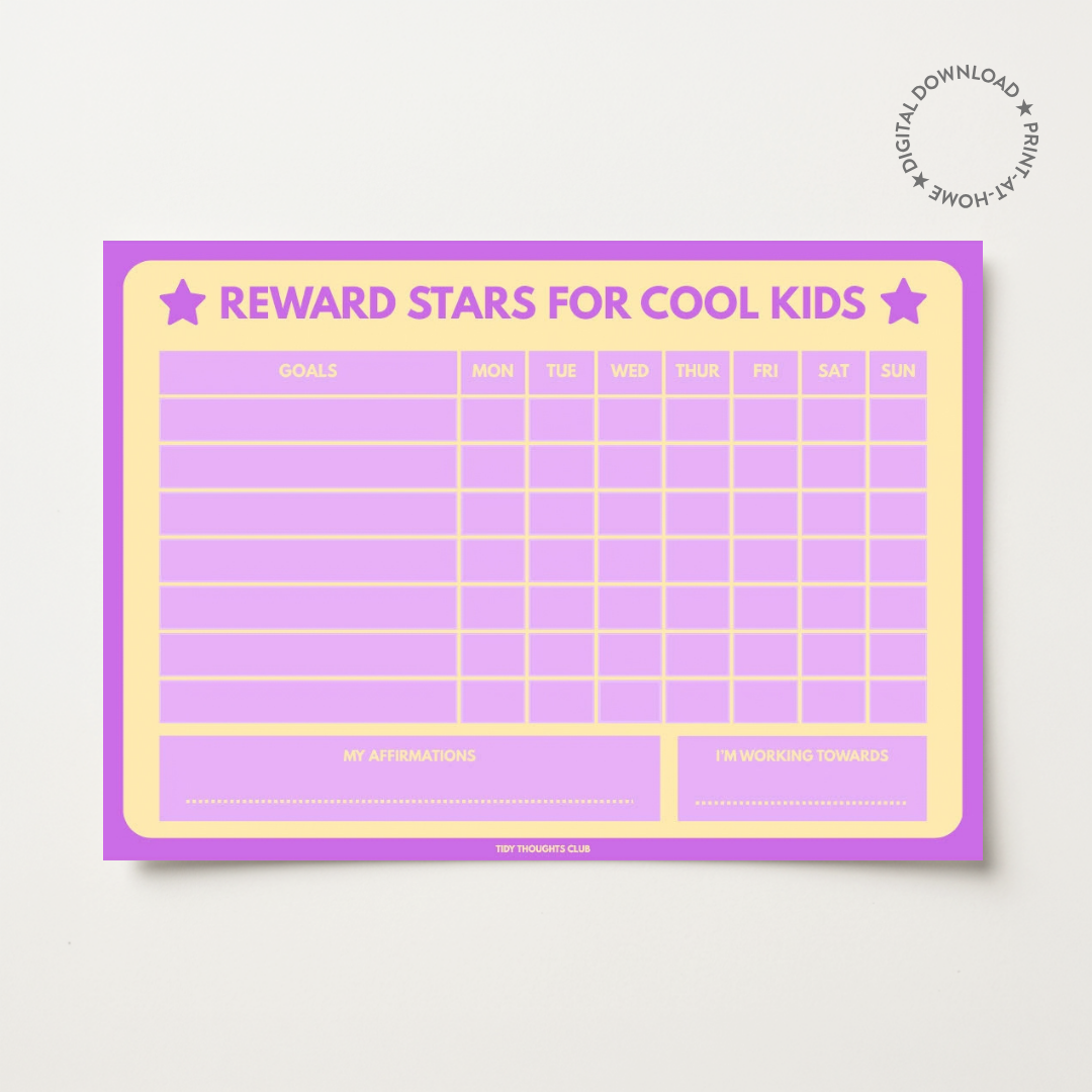 Printable Kids Reward Star Chart | Butter & Purple