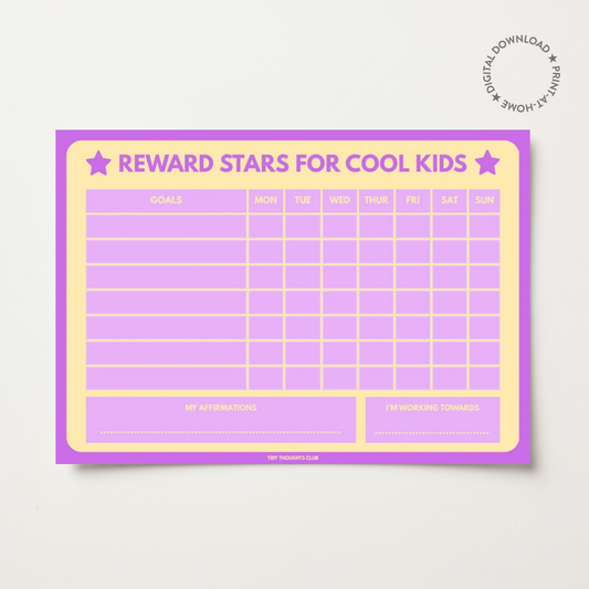 Printable Kids Reward Star Chart | Butter & Purple